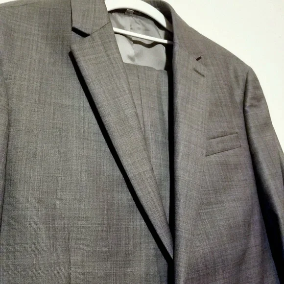 Express Gray Suit (blazer&pants) Matching Photographer & Producer Wool Blend Set - Picture 4 of 12